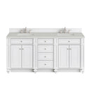 James Martin Bristol 72" Double Bathroom Vanity, Bright White