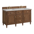 James Martin Lorelai 60" Double Bathroom Vanity, Mid-Century Walnut