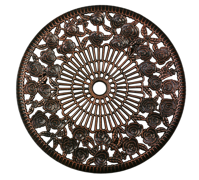 Cast Aluminum Metal Antique Bronze 3 Piece Patio Rose Bistro Set