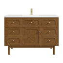 James Martin Laurent 48" Dual Mount Single Bathroom Vanity, Honey Oak