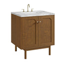 James Martin Laurent 30" Dual Mount Single Bathroom Vanity, Honey Oak