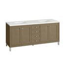James Martin Chicago 72" Double Bathroom Vanity, Walnut Whisper