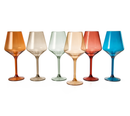 European Style Crystal, Stemmed Wine Glasses | Set of 6 | 15oz
