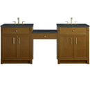 James Martin Bellshire 84" Double Bathroom Vanity, Honey Oak