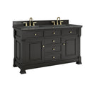 James Martin Brookfield 60" Double Bathroom Vanity, Black Onyx