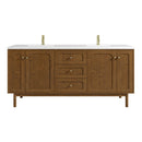 James Martin Laurent 72" Dual Mount Double Bathroom Vanity, Honey Oak