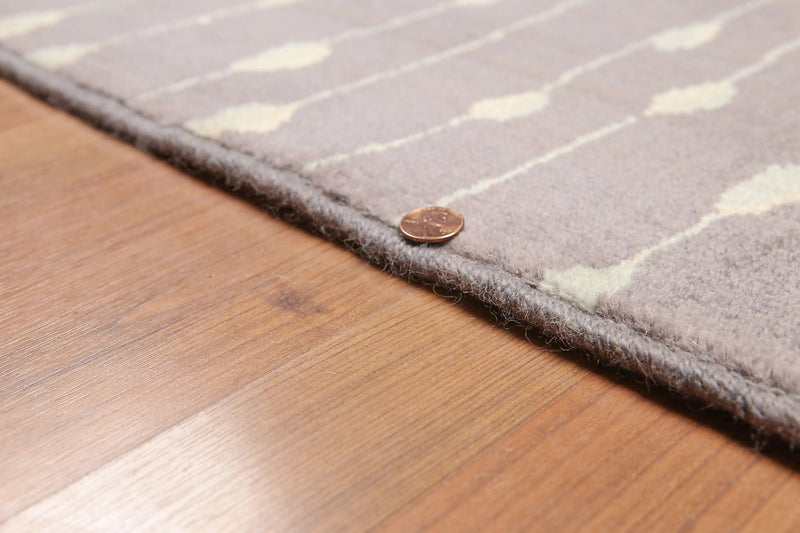 6' x 9' Hand Knotted Modern 100% Wool Area rug Gray
