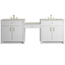 James Martin Bellshire 96" Double Bathroom Vanity, Bright White