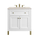 James Martin Chicago 30" Single Bathroom Vanity, Glossy White