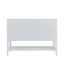James Martin Olena 48" Single Bathroom Vanity, Polished White and Light Mappa Burl