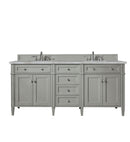 James Martin Brittany 72" Double Bathroom Vanity, Urban Gray