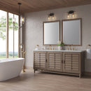 James Martin Portland 72" Double Bathroom Vanity, Whitewashed Walnut