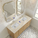 James Martin Laurent 60" Dual Mount Double Bathroom Vanity, Light Natural Oak