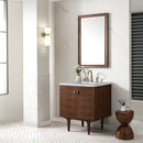 James Martin Amberly 30" Dual Mount Single Bathroom Vanity, Mid-Century Walnut