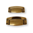 Drawer Cup Pull "Tuscany" in Antique Brass