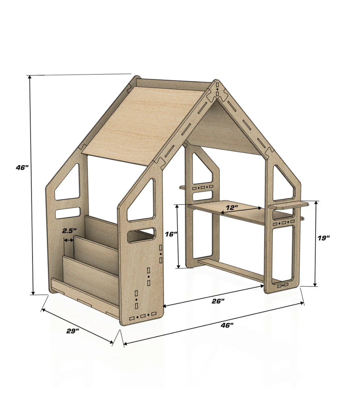 WALLY- Playhouse Inspired Bookshelf + Toy Shelf, photo 7 of 8