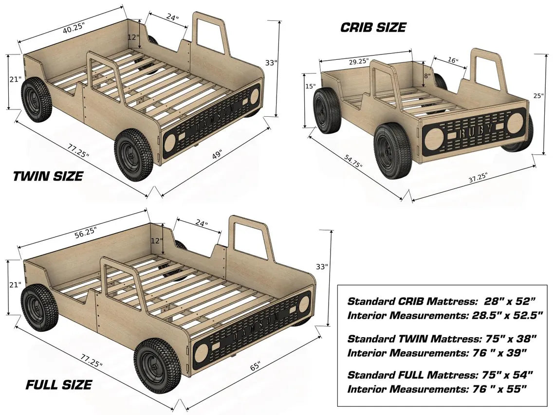 CAM V1- Bronco Bed With Real Wheels + Acrylic Grille, photo 8 of 8