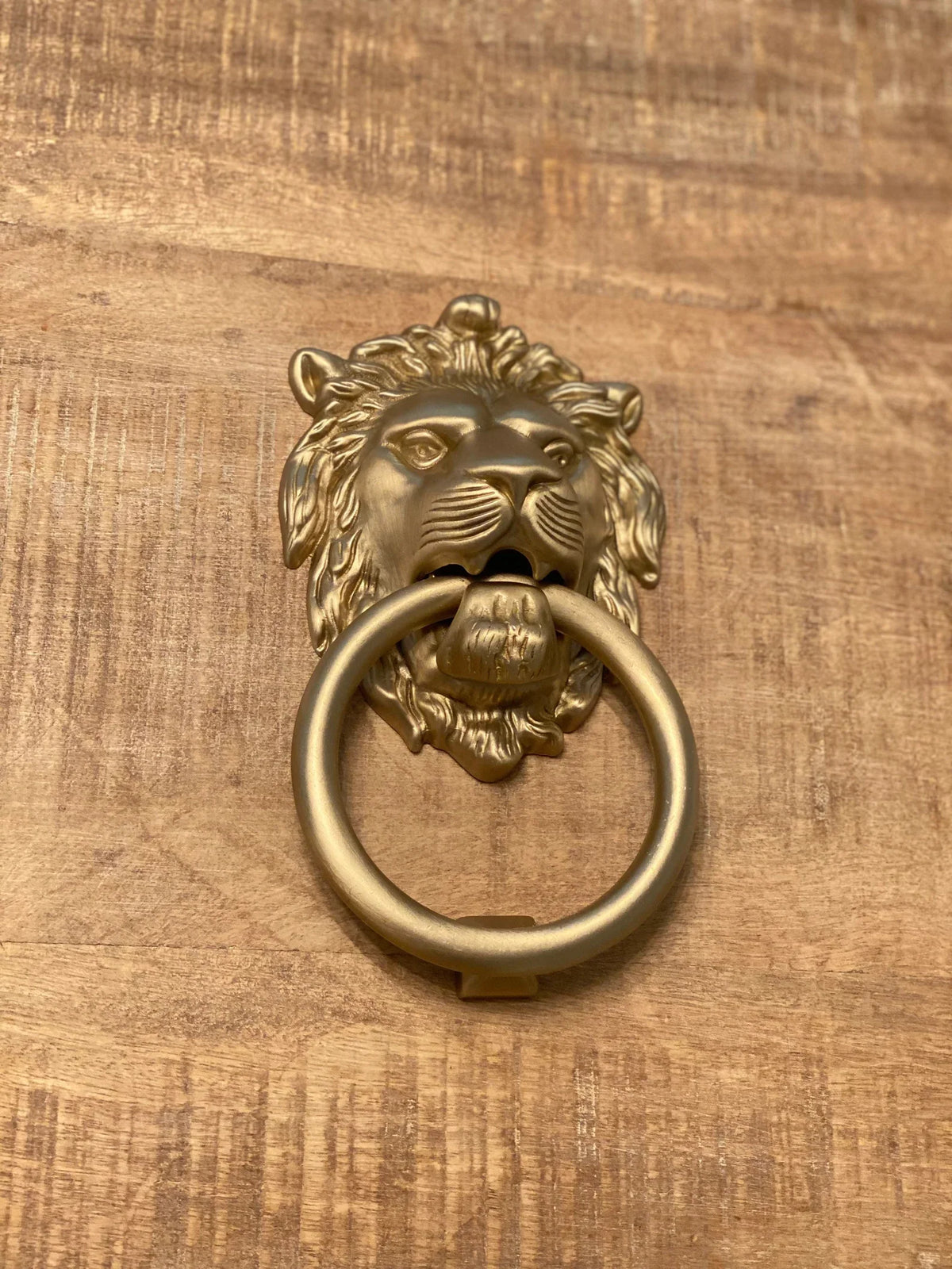 Satin Gold Lionhead Door Knocker, photo 5 of 7