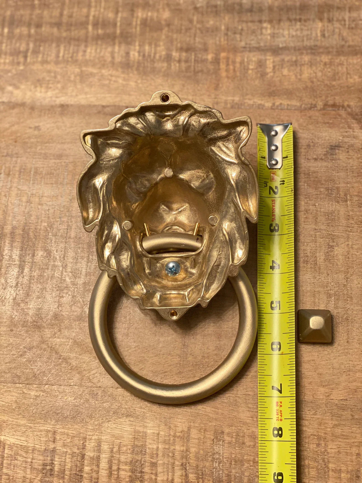 Satin Gold Lionhead Door Knocker, photo 6 of 7