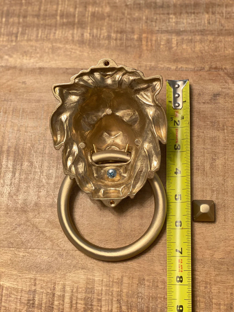 Satin Gold Lionhead Door Knocker, photo 6 of 7