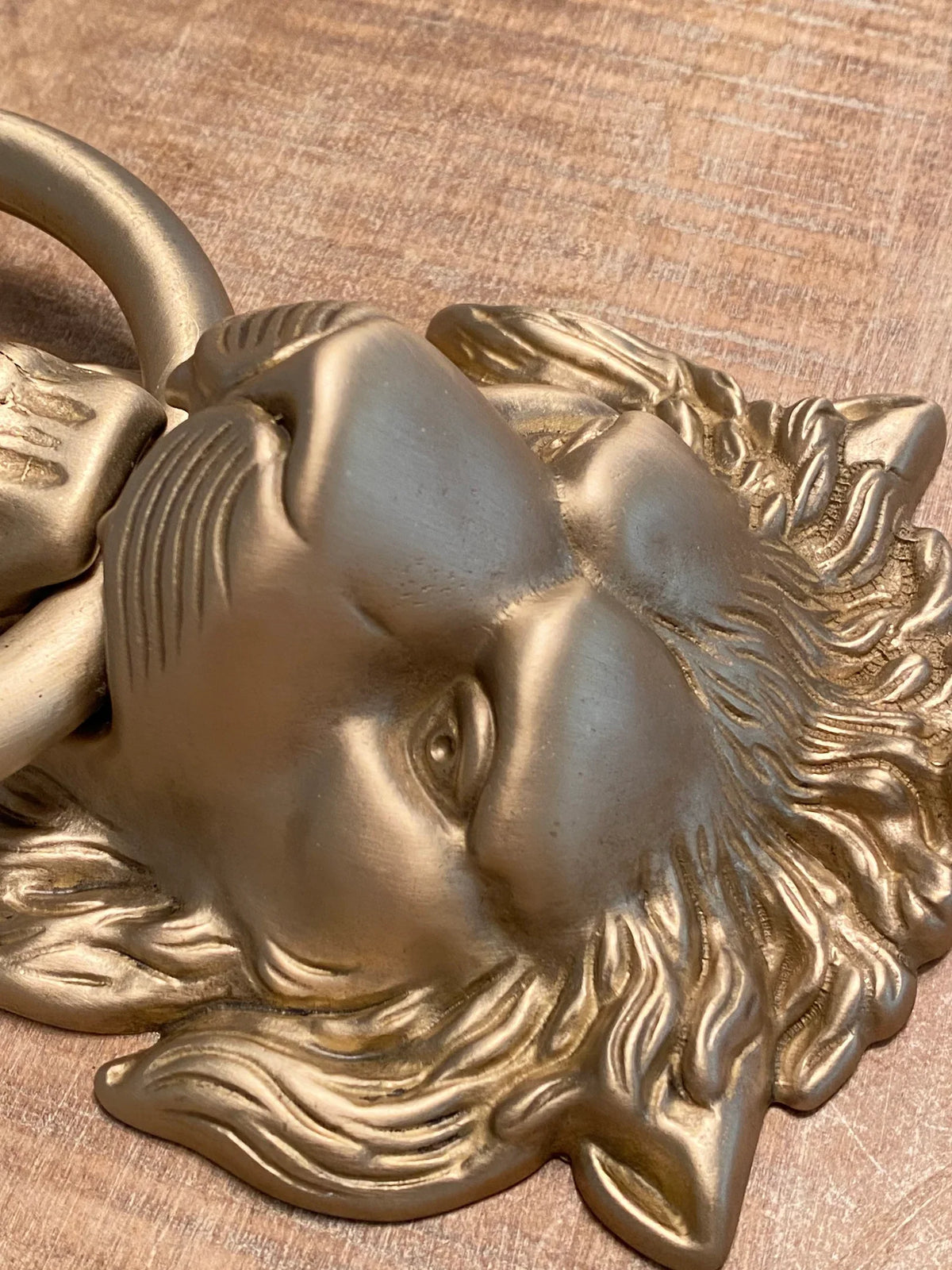 Satin Gold Lionhead Door Knocker, photo 7 of 7