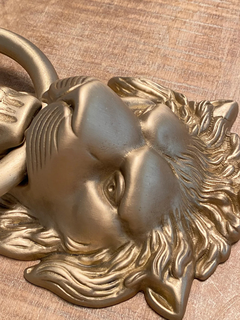 Satin Gold Lionhead Door Knocker, photo 7 of 7