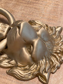 Satin Gold Lionhead Door Knocker