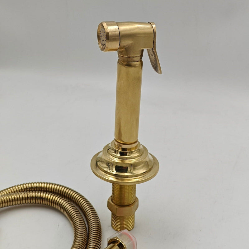 Unlacquered Brass Ball Center Kitchen Faucet