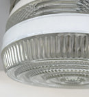 RETRO 1960's Antique DRUM Flush Mount Ceiling Light Brushed Nickel