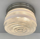 RETRO 1960's Antique DRUM Flush Mount Ceiling Light Brushed Nickel