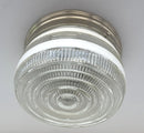 RETRO 1960's Antique DRUM Flush Mount Ceiling Light Brushed Nickel
