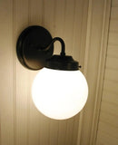 Milk Glass Globe Wall Light Fixture Sconce