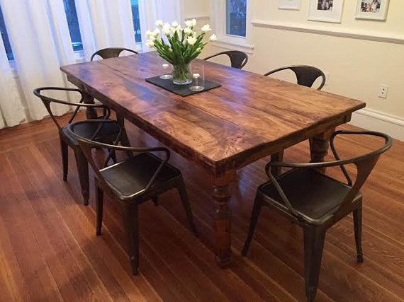 Thick Spindle Farmhouse Dining Table