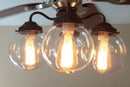 Modern Globe Ceiling Fan Light