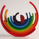 12-Piece Large Wooden Rainbow Stacking Blocks – Primary Colors | Pine or Linden Wood Options