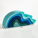 6 Pcs Wooden Water Wave Stacking Blocks