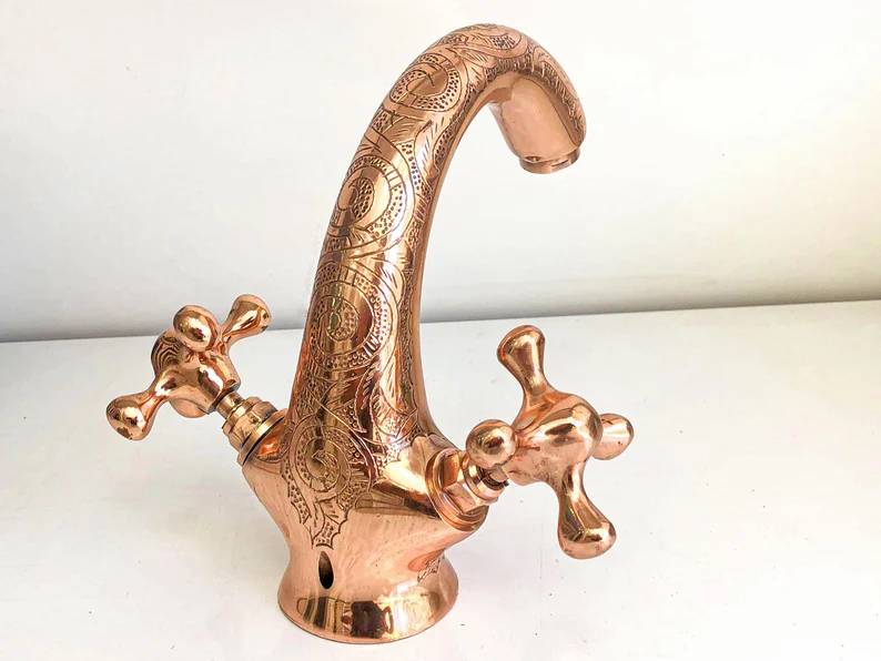 Handcrafted Powder Room Copper Faucet