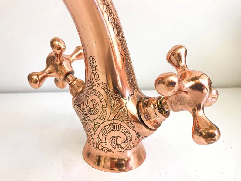 Handcrafted Powder Room Copper Faucet