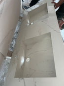 Double Sink Integrated Custom Calacatta Lincoln Polished Porcelain Countertop (ES-081)