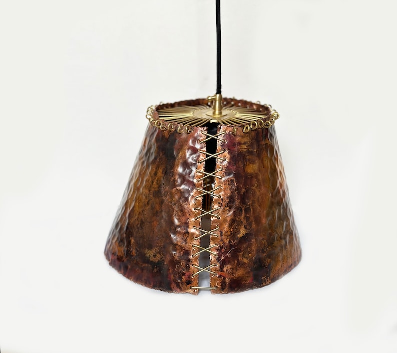 Rustic Copper Pendant Light,  Vintage Ceiling Light Perfect for Kitchen Island Lighting
