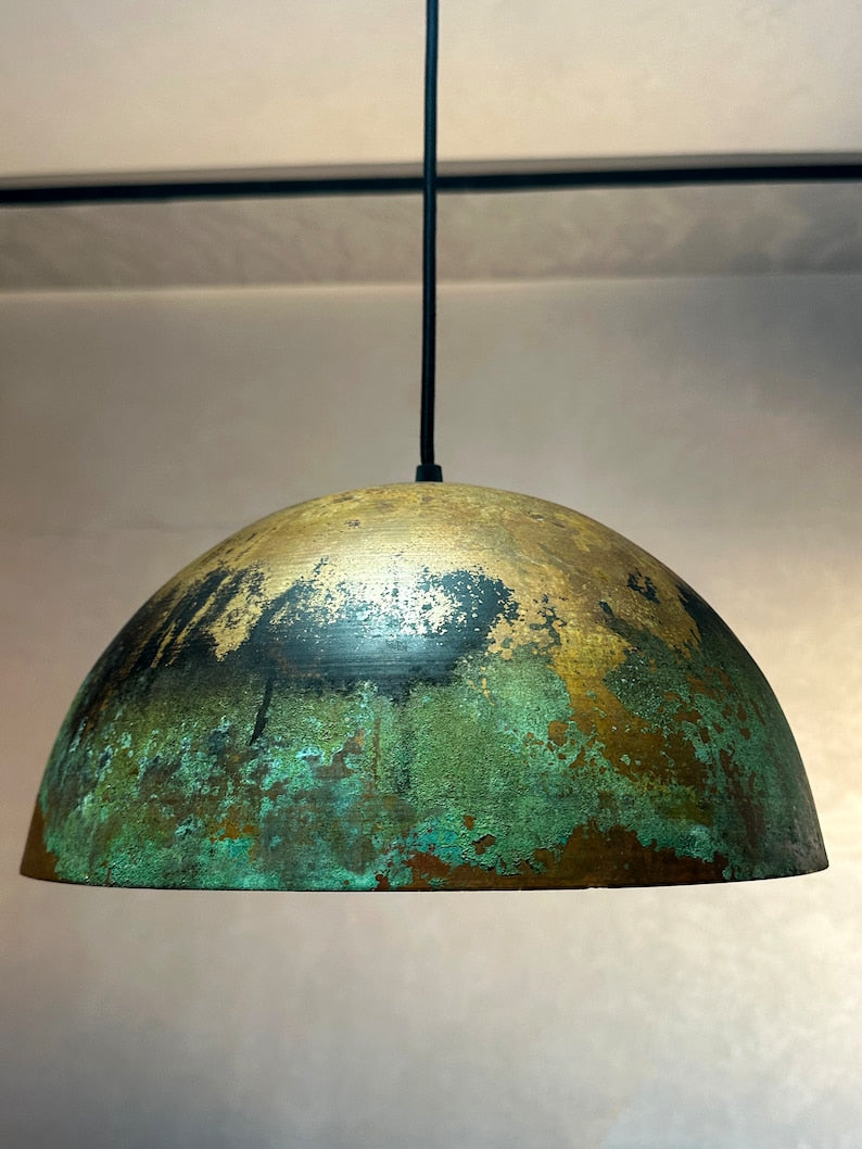 Handcrafted Copper Island Kitchen Lighting, Copper Dome Pendant Light Fixture