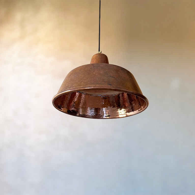 Vintage Copper Ceiling Light , Farmhouse Kitchen Lighting.