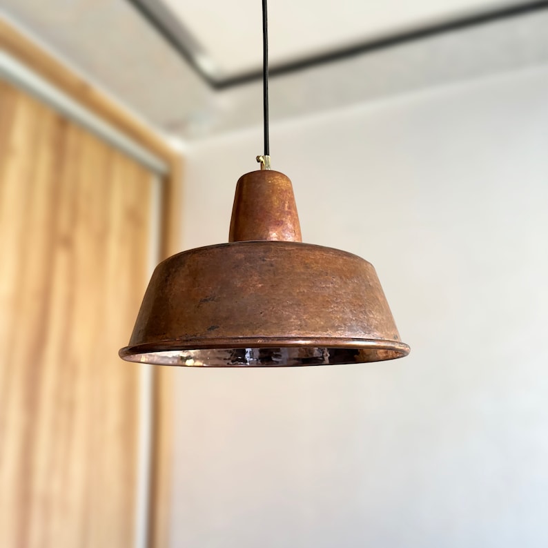 Vintage Copper Ceiling Light , Farmhouse Kitchen Lighting.