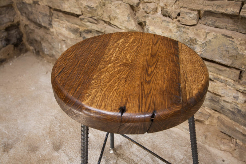 Bar stools counter height - Industrial counter stools with metal legs - Reclaimed wood counter height bar stools