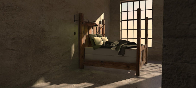 FREE SHIPPING! Four Poster Bed, King Bed Frame, Reclaimed Wood Bed, Wood Bed Frame, Queen Bed Frame, Bedroom Furniture, Solid Bed Frame