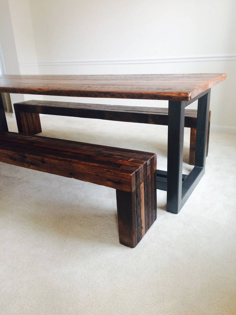 Ironworker Executive Conference Table, Reclaimed Wood Modern Industrial Conference Table, Modern Wood Slab Conference Table, Dining Table