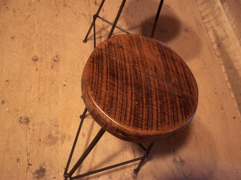 Bar stools counter height - Industrial counter stools with metal legs - Reclaimed wood counter height bar stools