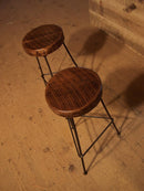 FREE SHIPPING Bar stools counter height - Industrial counter stools with metal legs -Reclaimed wood bar height bar stools for man cave decor