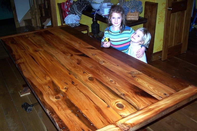 Trestle Table, Heart Pine Table, Reclaimed Wood Table, Barn Wood Table, Dining Table, Modern Farmhouse Table, Upcycled Wood, Rustic Table