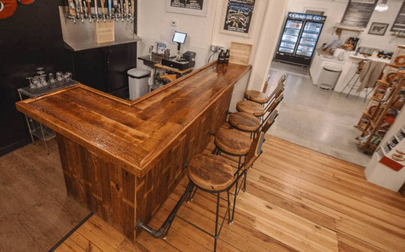 Industrial Swivel Tall Bar Stools -THE SULLY- Counter Top Wooden Bar Stools With Back - Vintage Rustic Kitchen Bar Stools For Island